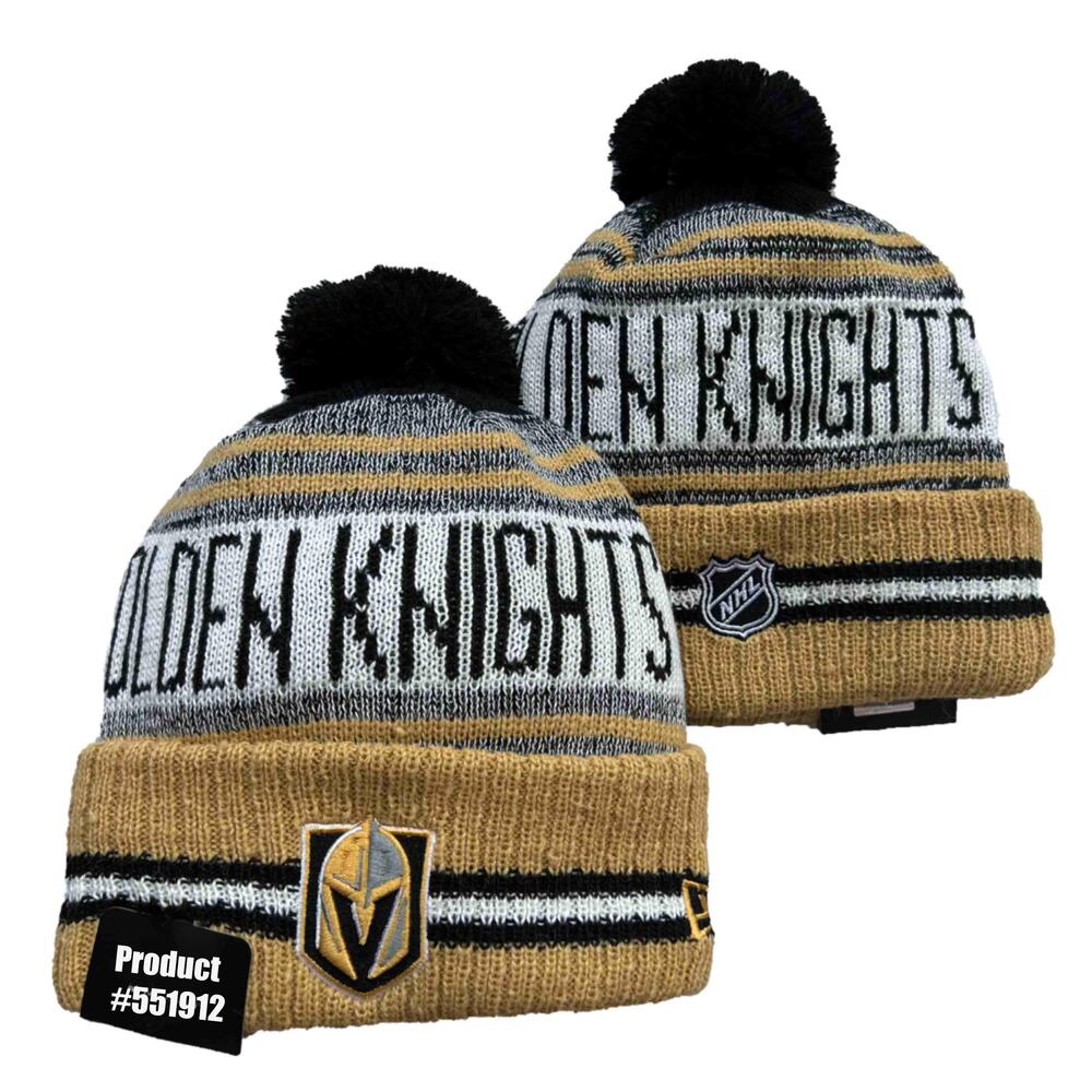 NWT Vegas Golden Knights NHL Sports Knit Pom Beanie Fleece Lining‎ OSFA Unisex